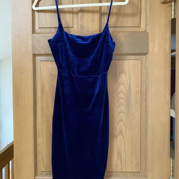 Lulu's Avion Royal Blue Velvet Bodycon Mini Dress - Picture 5 of 5